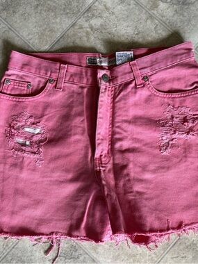 Faded Glory Pink Distressed Denim Shorts